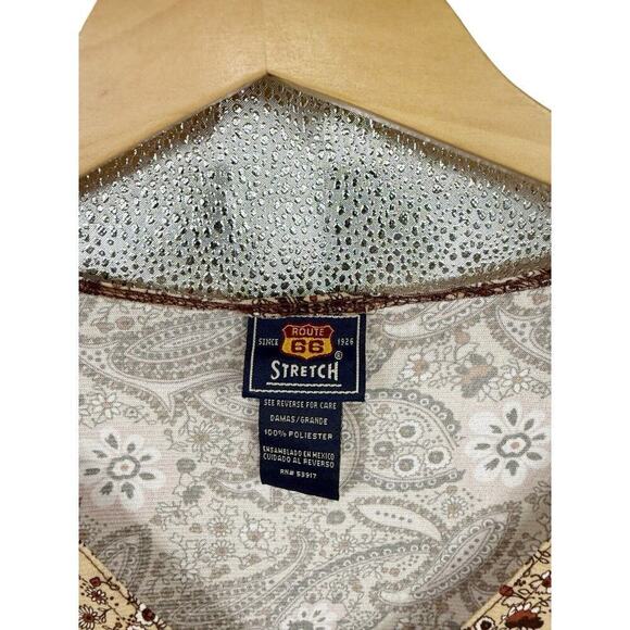 Vintage Y2K Route 66 Babydoll Style Floral Groovy Top Womens Large - Picture 2 of 8